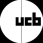 Logotipo de UCB en blanco y negro